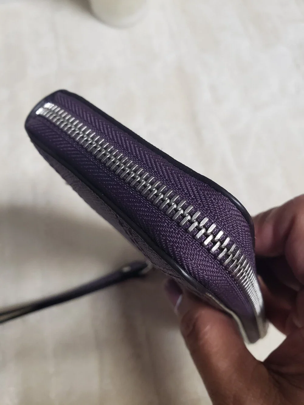 Michael Kors Purple Quilted Zip-Around Wristlet Wallet